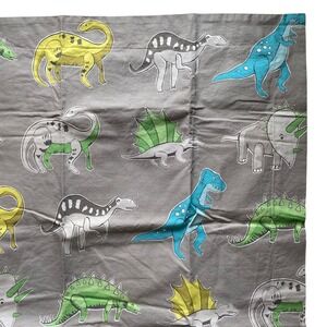 Pottery Barn Kids Organic Cotton Dino Sham Gray Standard Dinosaurs Set Of 2 NEW